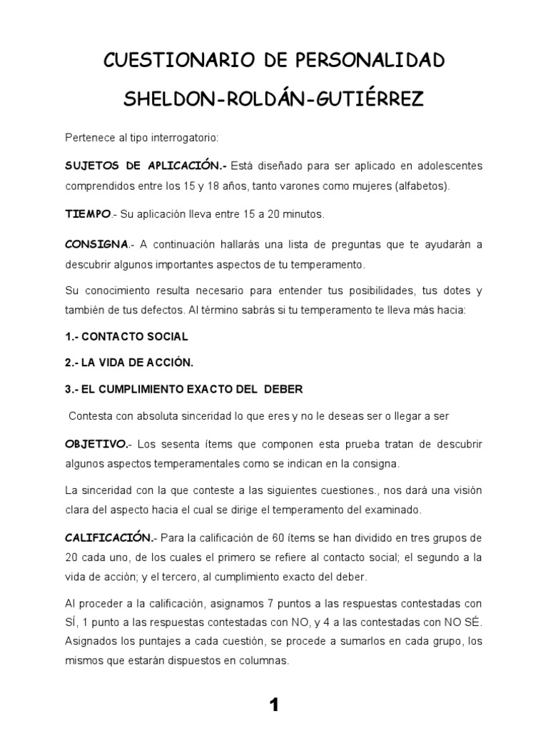 Cuestionario de Personalidad Sheldon | PDF | Dormir | Amor