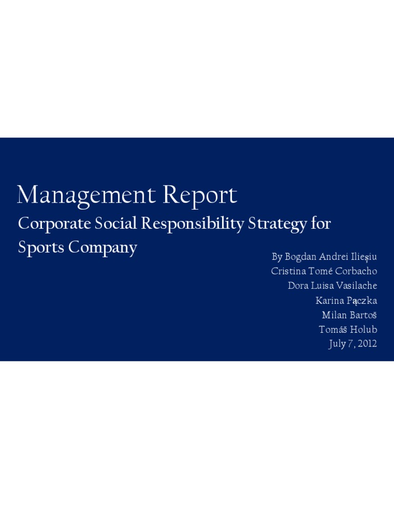 CSR Strategy Report | PDF | Corporate Social Responsibility | Supply Chain