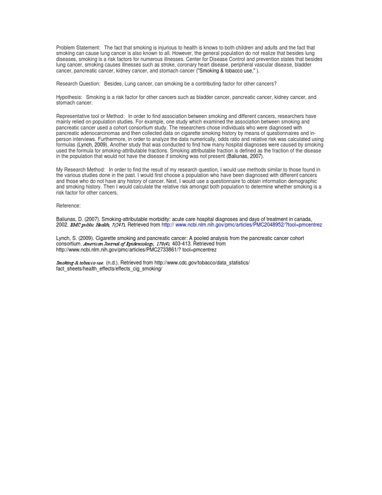 Thesis statement of the problem about smoking picture