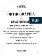 Origem e Orthographia Da Língua Portuguesa, Por Duarte Nunes de Leão