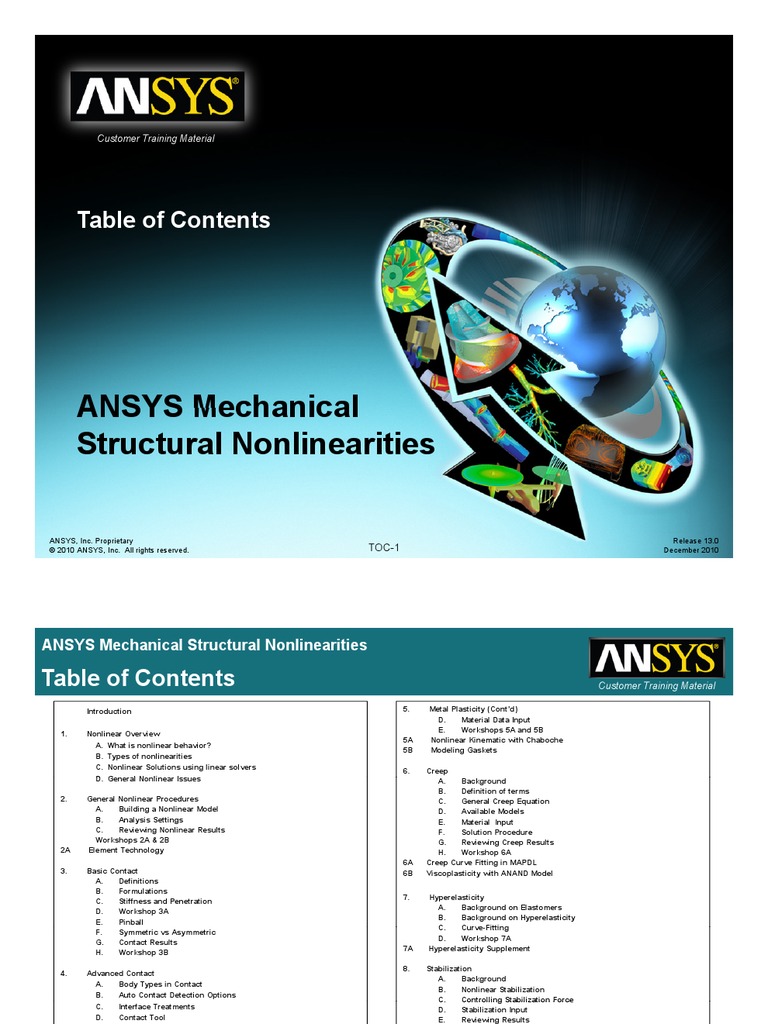 Mechanical-Nonlin 13.0 TOC | PDF | Technology & Engineering