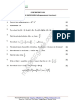 11 Mathematics Trigonometric Functions Test 01