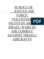 The Role of Pakistan Air Force Volunteer Pilots in Arab Israel Wars in Air Combat Against Israel