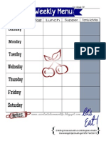 Weekly Menu Plan Printable - July Theme