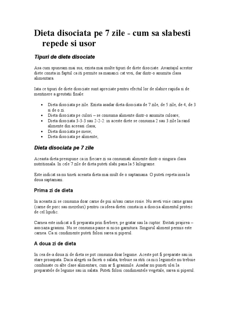 Dieta disociată. Slăbești 5 kilograme în 7 zile, cu mesele din dieta disociată