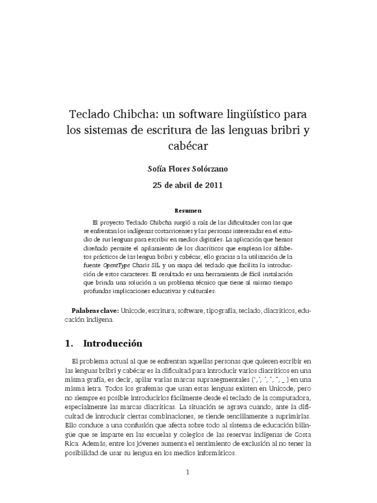 Teclado Chibcha | PDF | Teclado | Escritura