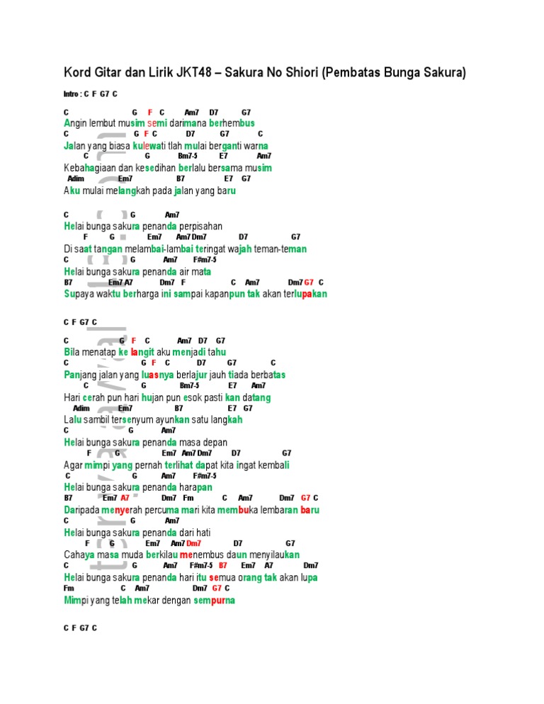 Chord Lagu Kimi Wa Melody