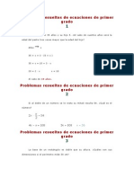 Problemas Resueltos de Ecuaciones de Primer Grado