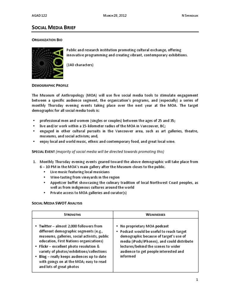 Sample Social Media Brief | PDF | Twitter | Facebook