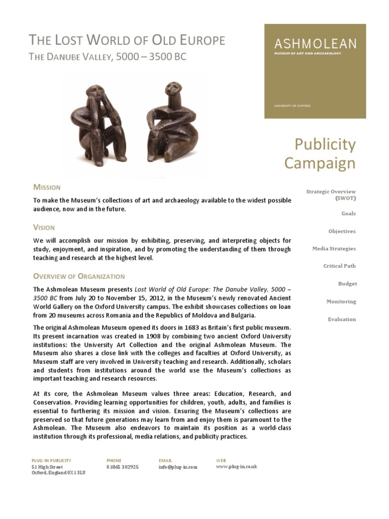 Publicity Campaign for Ashmolean Exhibit | PDF | Museum | Art Museum