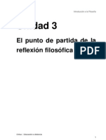 El Punto de Partida de La Reflexión Filosofica