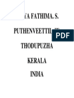Aliya Fathima. S. Puthenveettil (H) Thodupuzha Kerala India