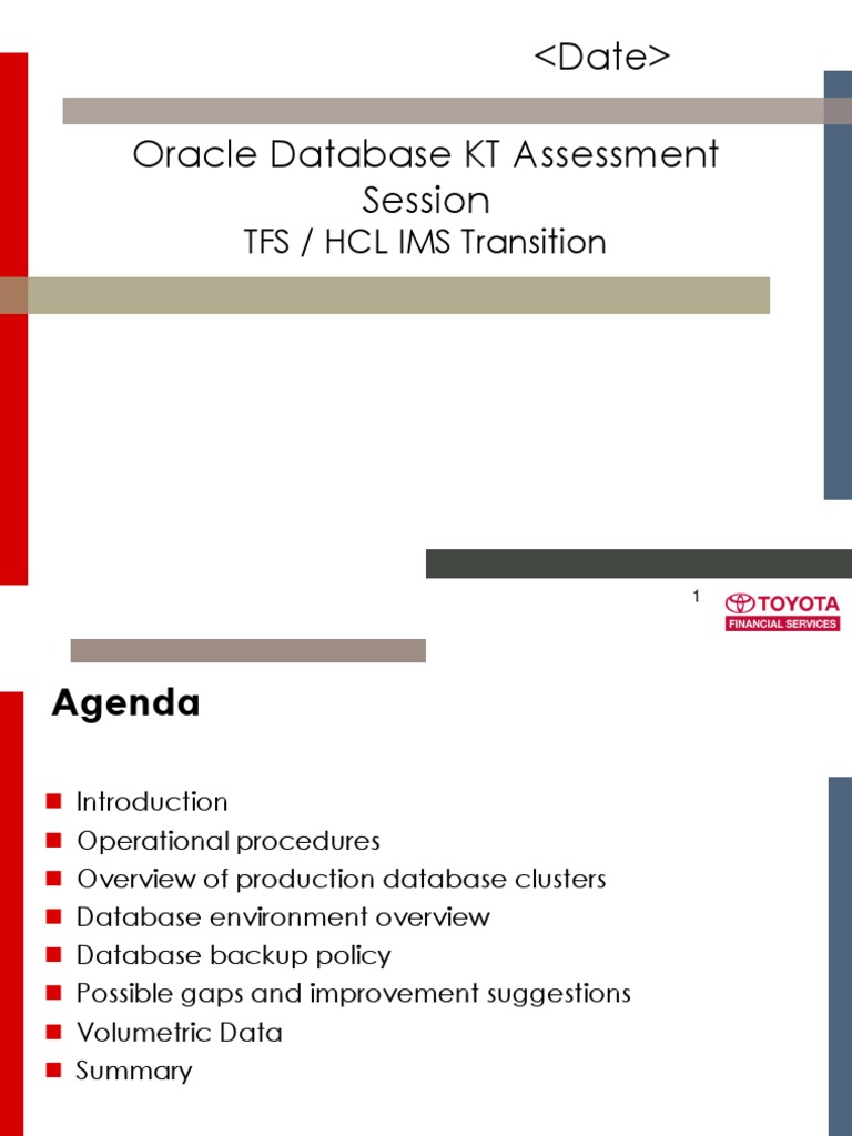 Oracle DB Management for TFS | PDF | Backup | Databases
