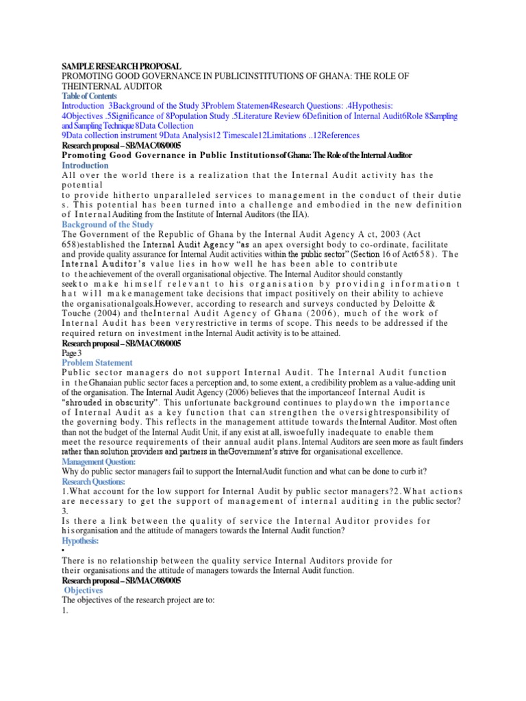 Auditing research proposal example picture
