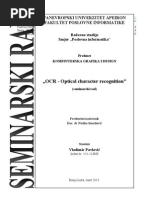 Download  OCR - Optical Character Recognition - Kompjuterska grafika i dizajn - Seminarski rad by Do vla SN148512332 doc pdf