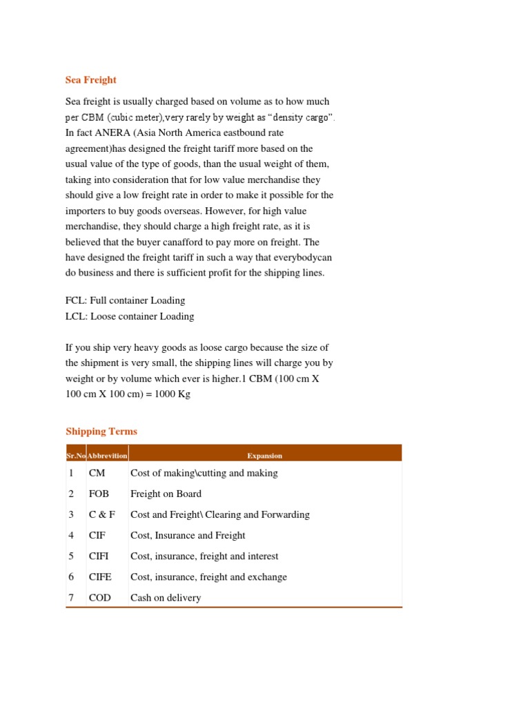 Freight Costing for Importers | PDF | Cargo | Shipping