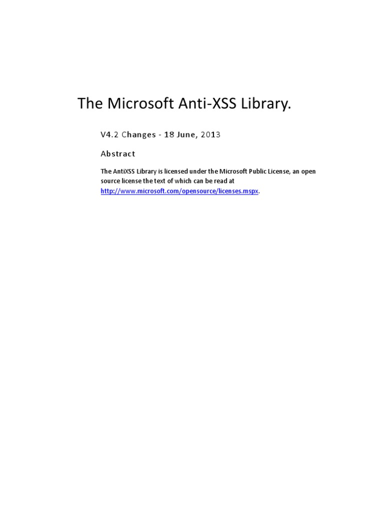 microsoft antixss library