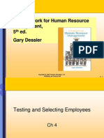 Dessler_ch4Testing and Selecting Employees