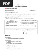 Equivalent Fractions - 5E LP