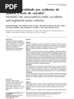 Taxa de mortalidade por acidentes de trânsito e frota de veículos*