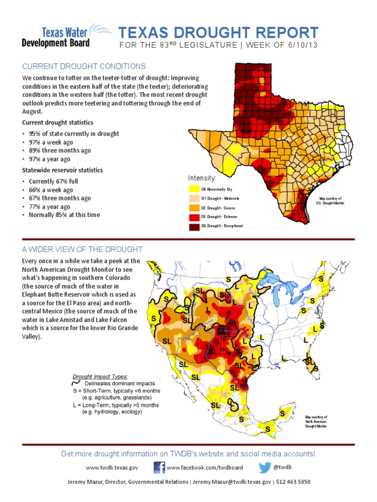 Texas Drought Report June 10 2013 | PDF | Natural Hazards | Water