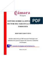 Cámara Zaragoza - Estudio Sobre La Situación Del Sector TAXI en La Ciudad de Zaragoza (Resúmen Executivo)