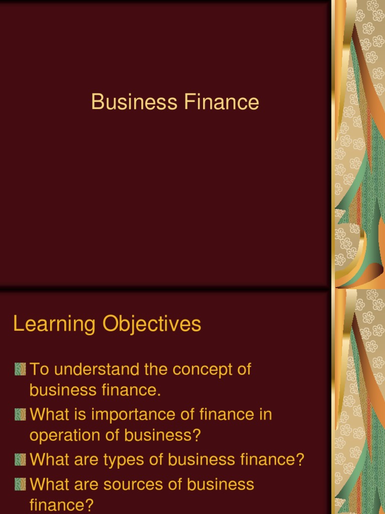 Business Finance Ppt Financial Capital Equity Finance