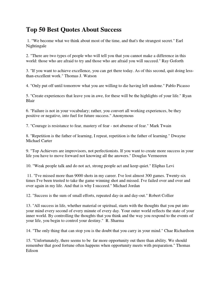 Inspiring Success Quotes | PDF | Self-Improvement, image size:768x1024