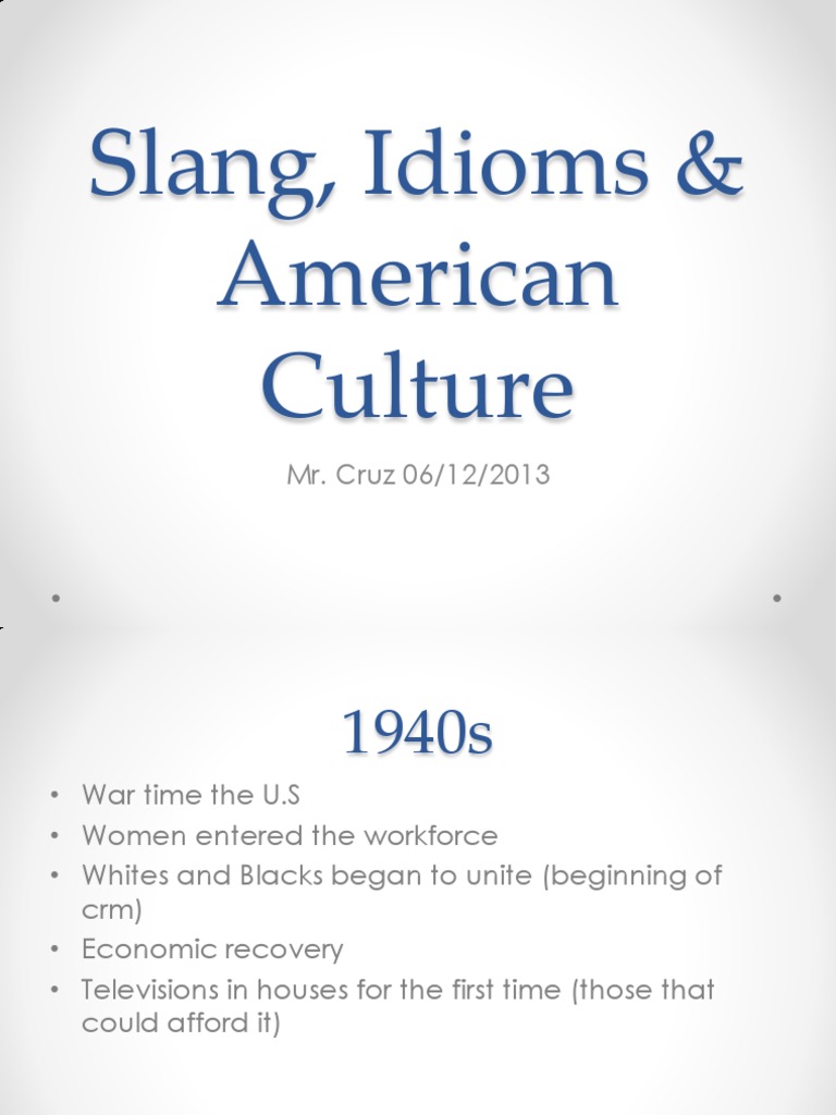 Slang and American Culture PDF Culture (General) Entertainment