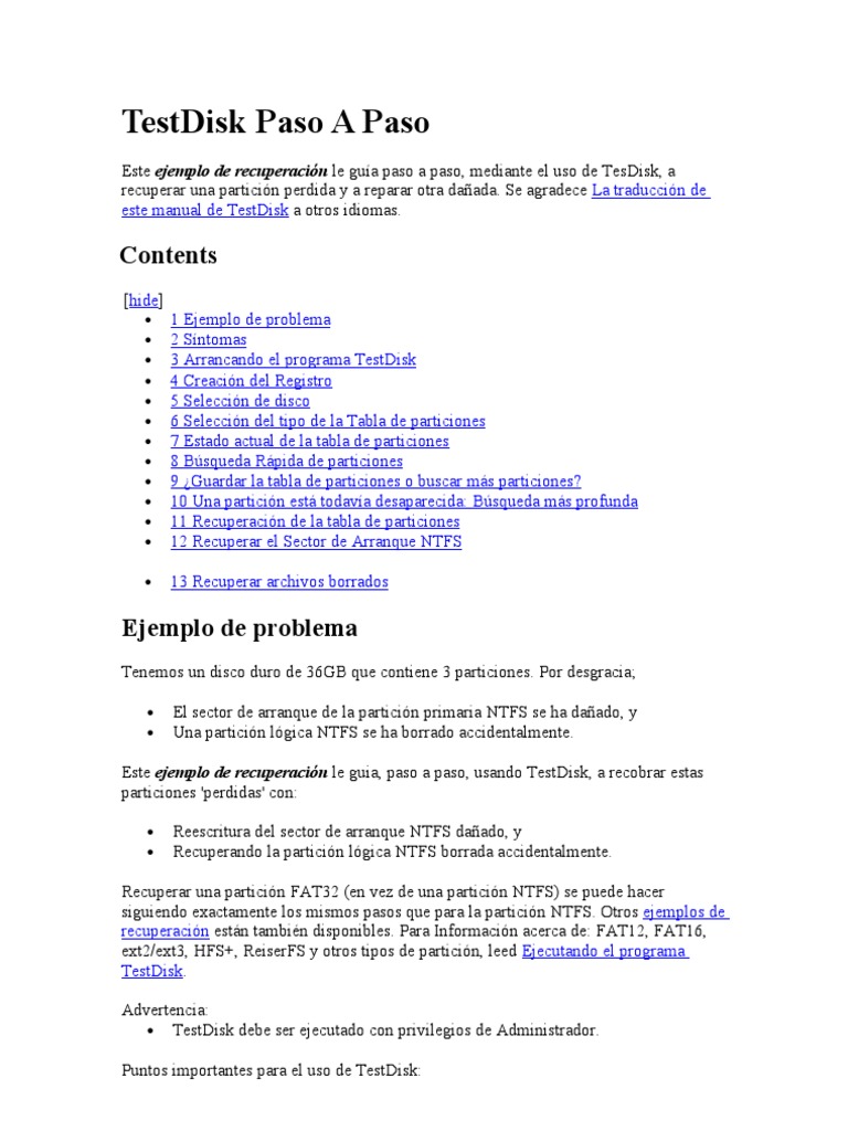 TestDisk Paso A Paso | PDF | Archivo de computadora | Datos