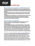 Monitoring Your Glucose Level