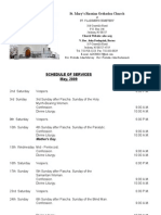 Schedule of Services - May, 2009