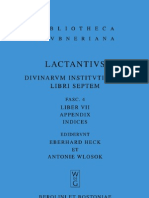 Eberhard Heck, Antonie Wlosok (Trans.) Lactantius Divine Institutes