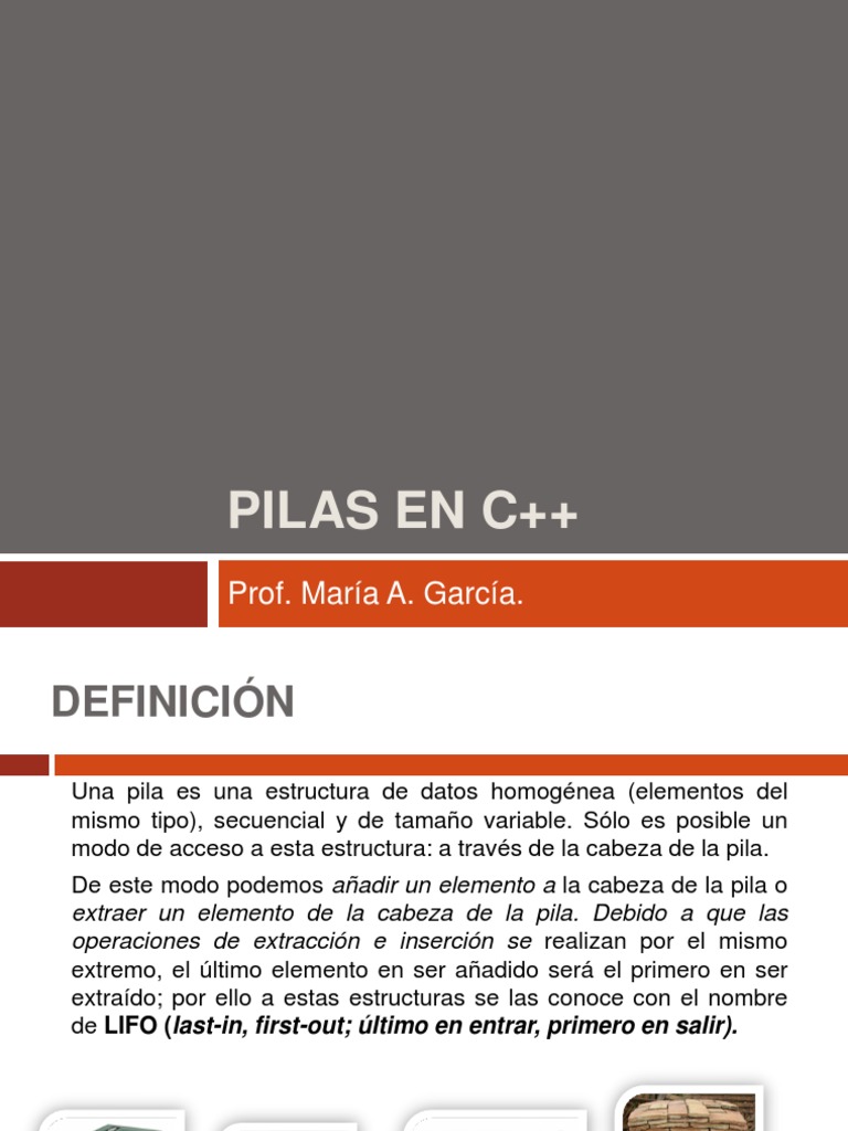 Estructura de Datos: Pilas en C++ | PDF