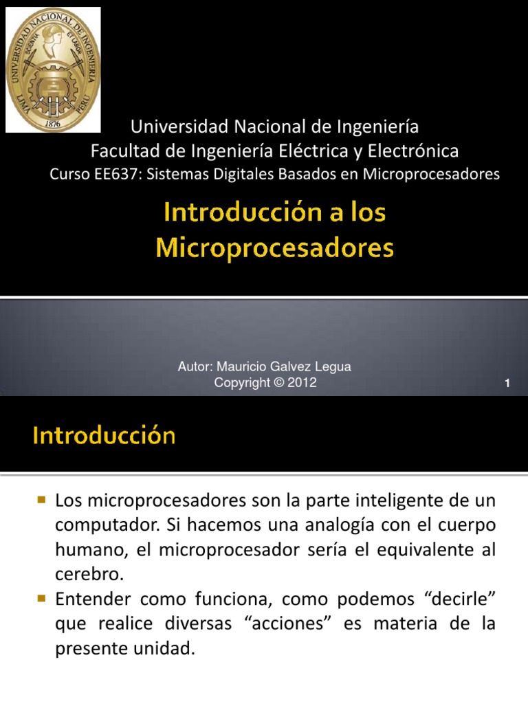 01 Introduccion A Los Microprocesadores | PDF | Microprocesador ...