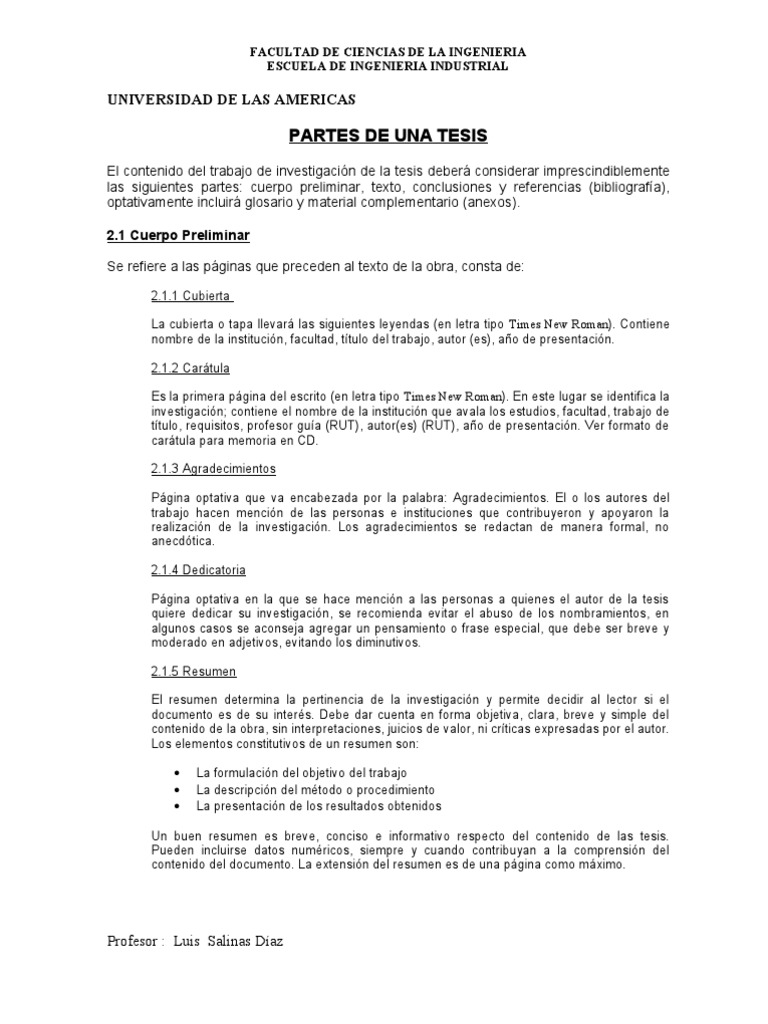 Partes de Una Tesis Bibliography Science