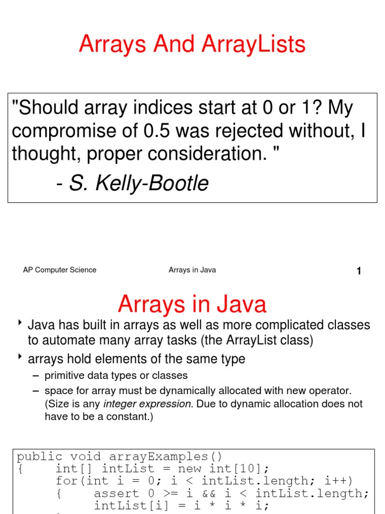 Arrays and Array List | PDF