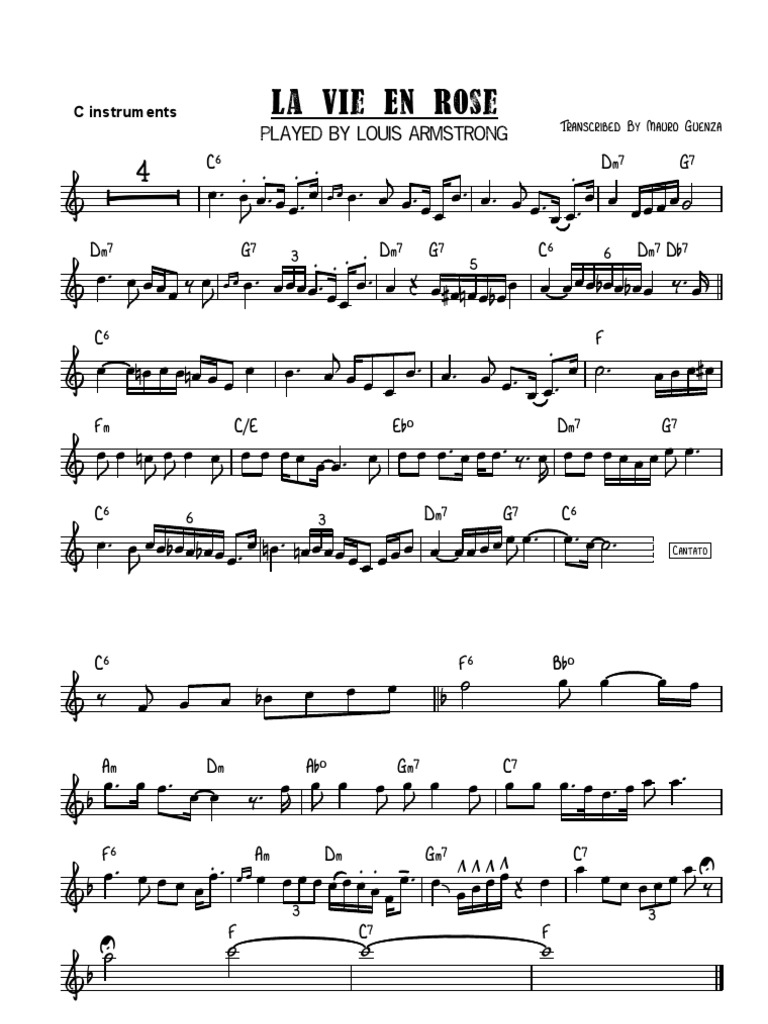 LaVieEnRose Played by Louis Armstrong PDF