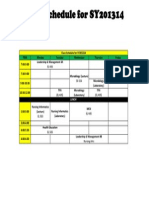 Class Schedule For SY201314