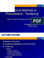 Traditional Methods of Procurement - Tendering: Year 2 Contract Procedures and Procurement