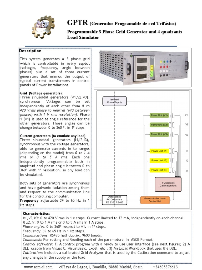Programmable 3 Phase Grid Generator and 4 Quadrants Load Simulator: A ...