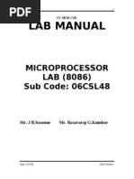 Lab Manual: Microprocessor LAB (8086) Sub Code: 06CSL48