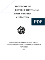 Handbook of Shanti Swarup Bhatnagar Prize Winners (1958 - 1998)