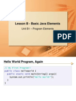 Lesson B - Basic Java Elements
