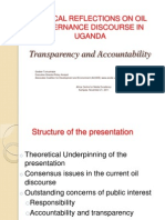 Critical Reflections On Oil Governance Discourse in Uganda