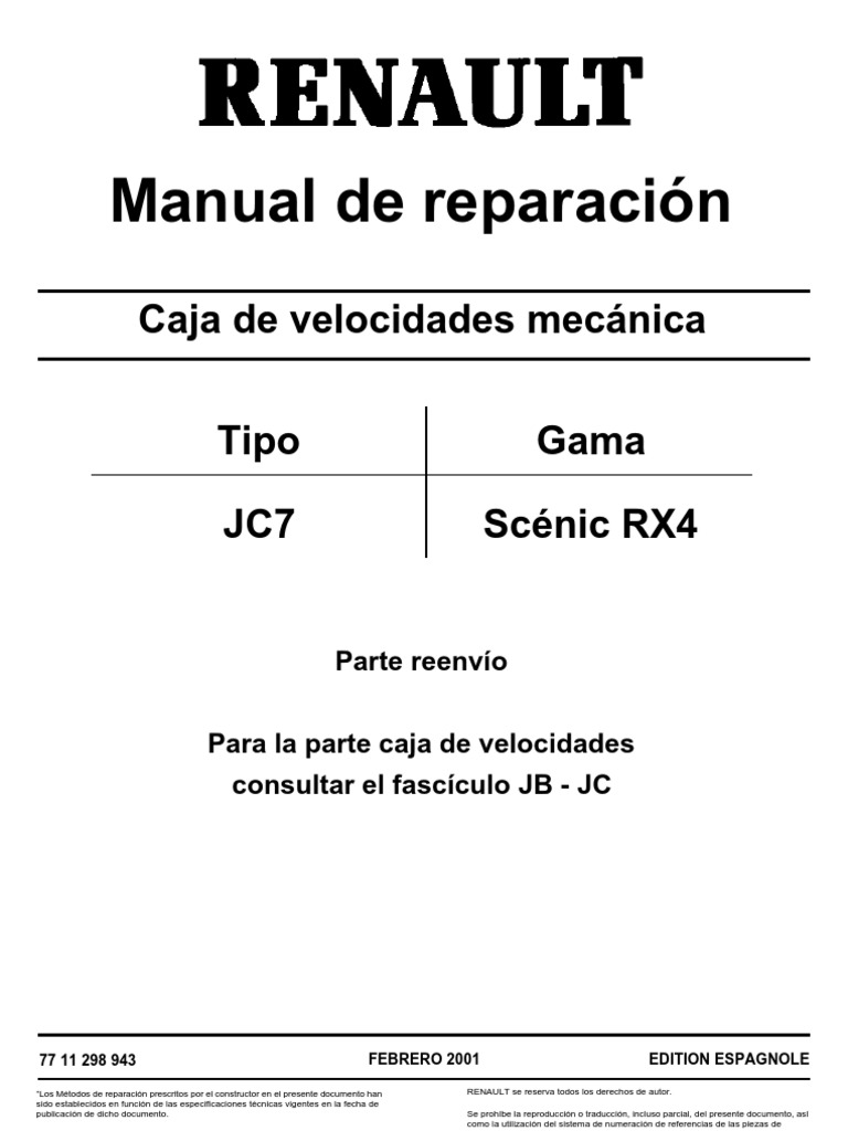 Tres Tentáculo en frente de Caja Cambio Scenic-Rx4 | PDF | Transmisión (Mecánica) | Tornillo