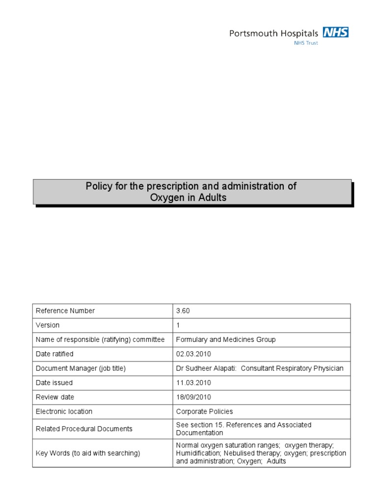Oxygen prescription and administration in Adults.doc Monitoring