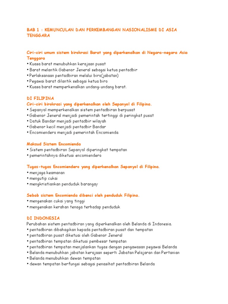 NOTA Sejarah F5 | PDF