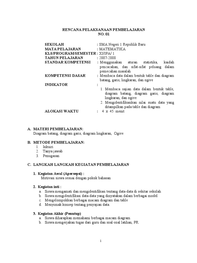 Rpp Matematika Sma Kelas Xi Semester 1 Dan 2 Pdf