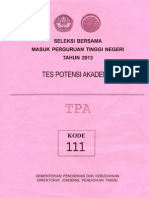 Soal SBMPTN 2013 Tes Potensi Akademik